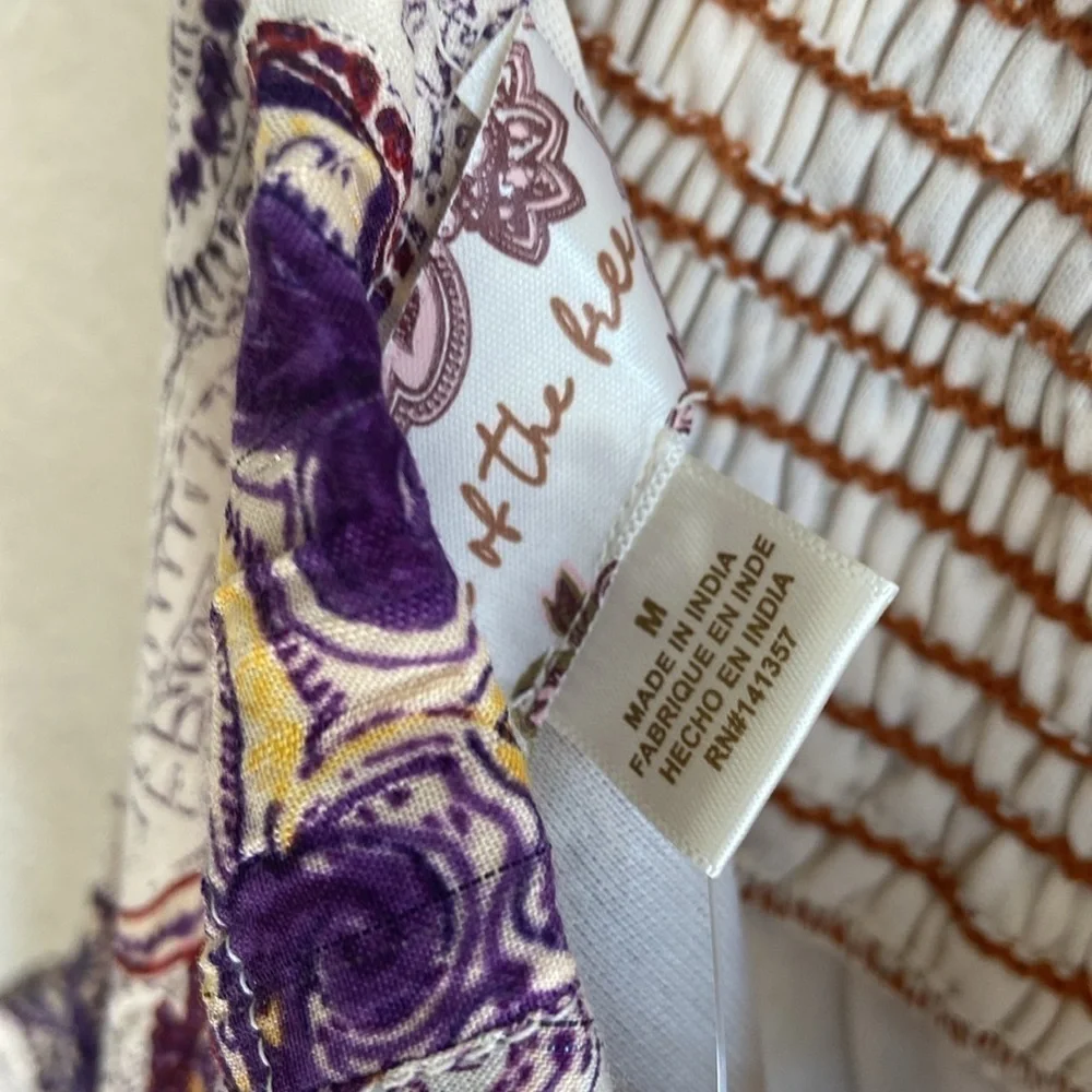 NWT Band of the Free Gypsy Flowy Purple Lightweight Paisley Tiered Maxi Dress M - Picture 7 of 13